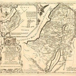 KÖNIGREICH Israel alte Karte König Salomon - Moullart-Sanson 1750 Arabien Syrien Heiliges gelobtes Land Bibel Palästina Instant Digital Download - M2