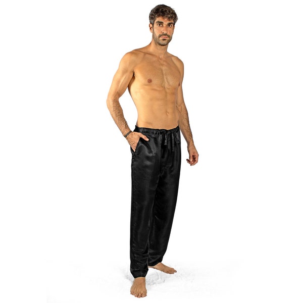 Luxuriöse handgefertigte Herren-Pyjamahose aus Seide, waschbare natürliche Maulbeerseide