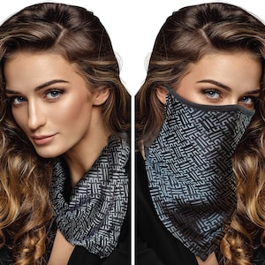 Handmade Mulberry Silk Face Mask, Scarf Mask, Silk Gaiter, Bandana With Filter Pocket,  Adjustable Overhead Strap