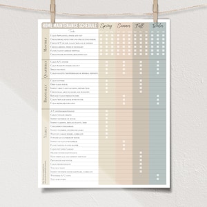 Home Maintenance Checklist, Great for first time home buyers, Digital Download
