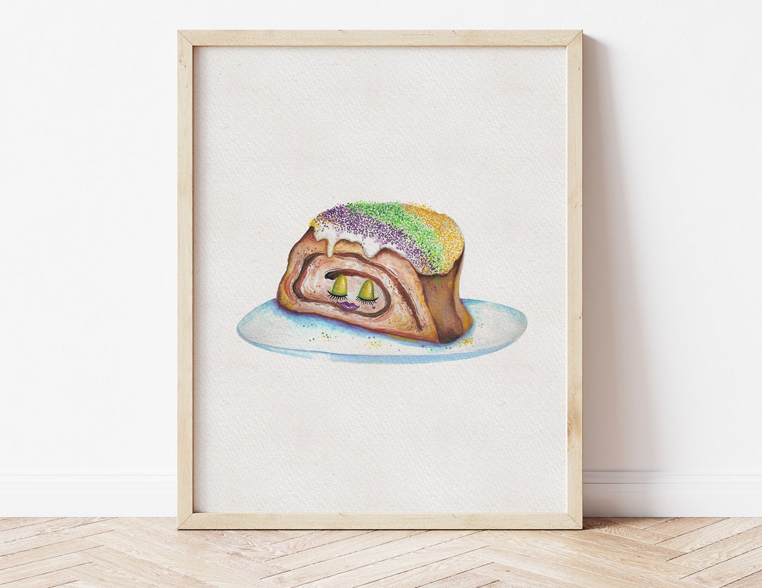 King Cake Queen Wall Art, Digital Download, Mardi Gras, King Cake