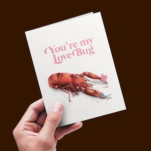 Crawfish Valentines Day Card, Digital Download