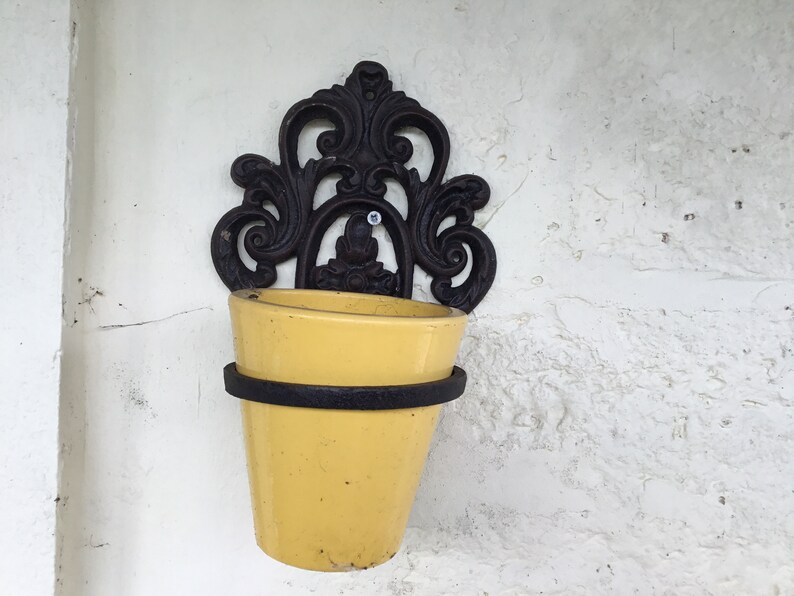 Lovely Vintage Cast Iron Plant Pot Holder Ornate planter Garden planter,