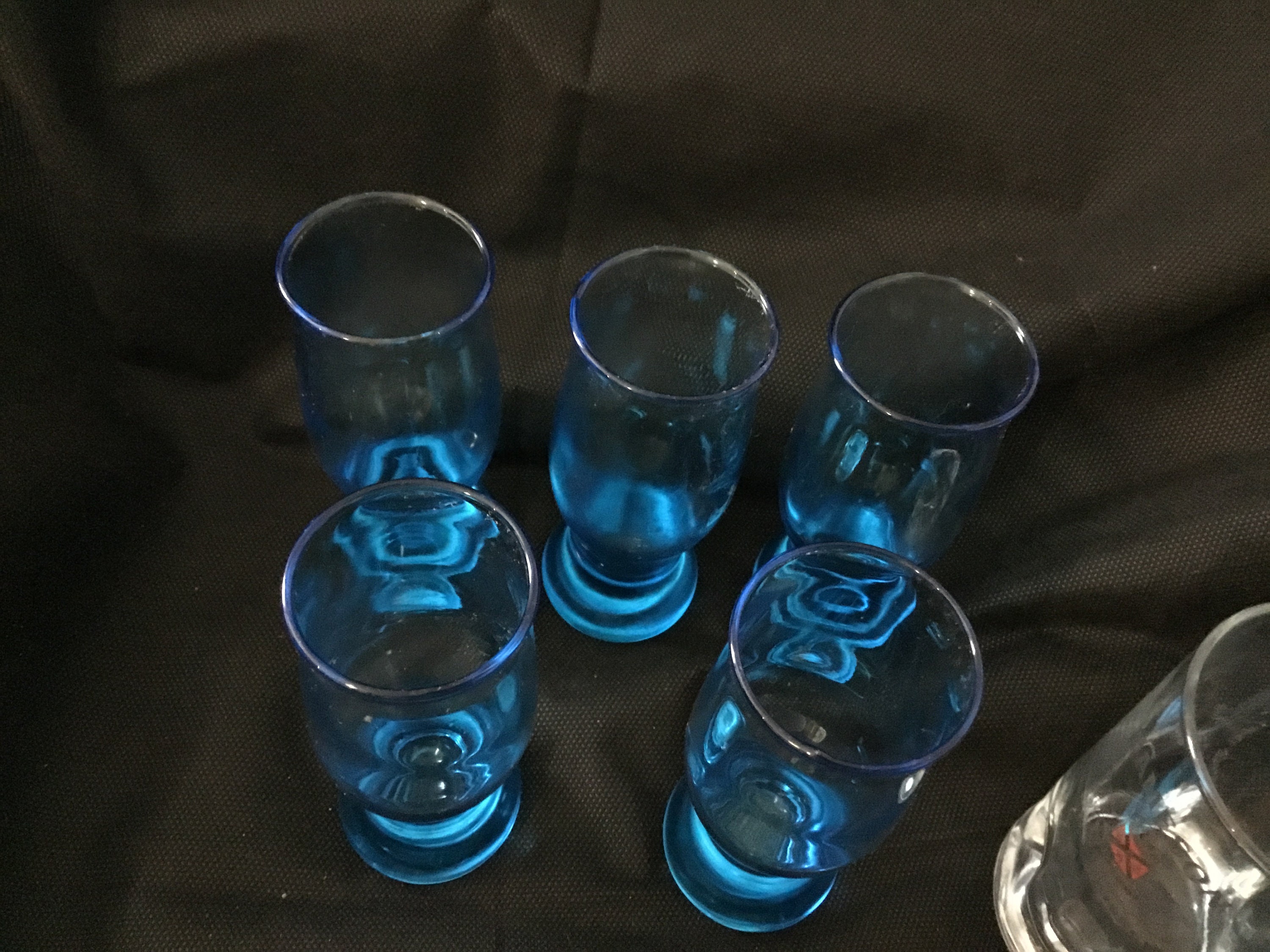 5 Stunning Hand blown shot glasses heavy bottom glasses blue Etsy