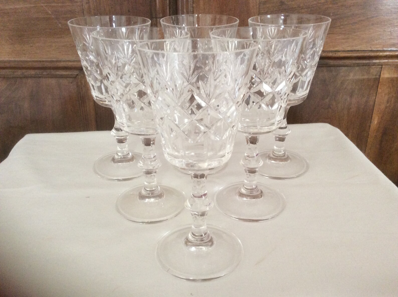 Six EDINBURGH Crystal Vintage Cut Glass wine glasses pattern Etsy