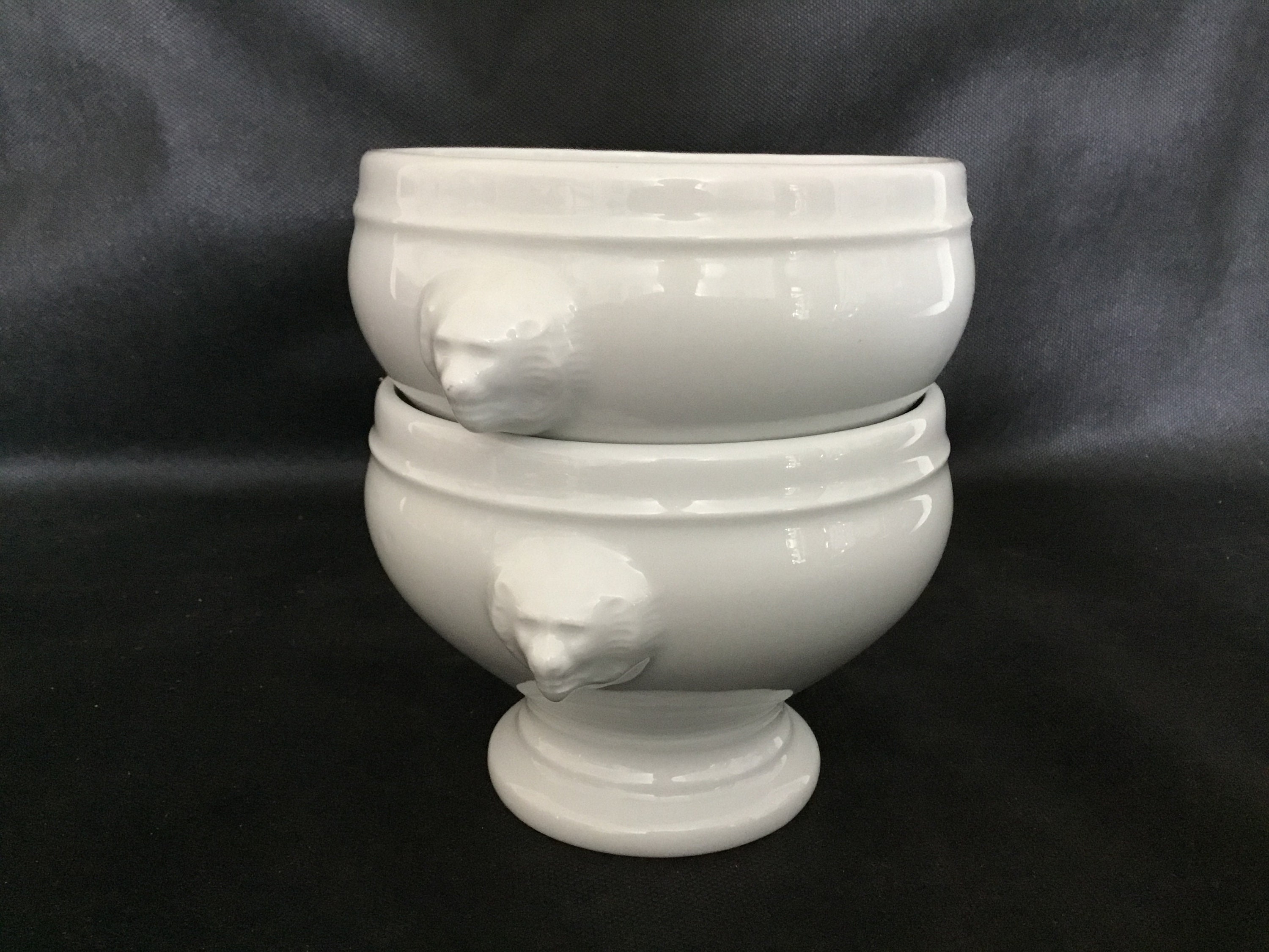 2 APILCO Lions Head Soup Bowls Porcelain Bowls Onion Soup Etsy