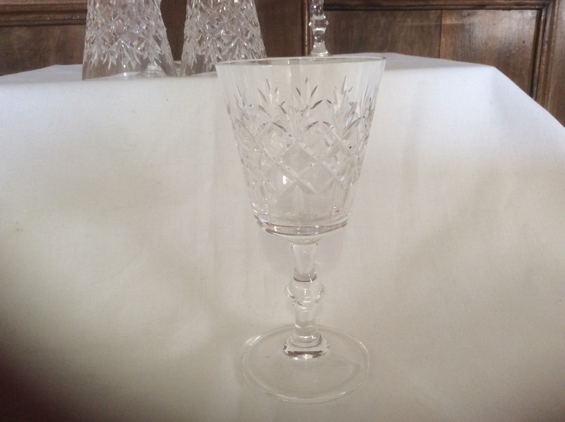 Six EDINBURGH Crystal Vintage Cut Glass wine glasses pattern Etsy