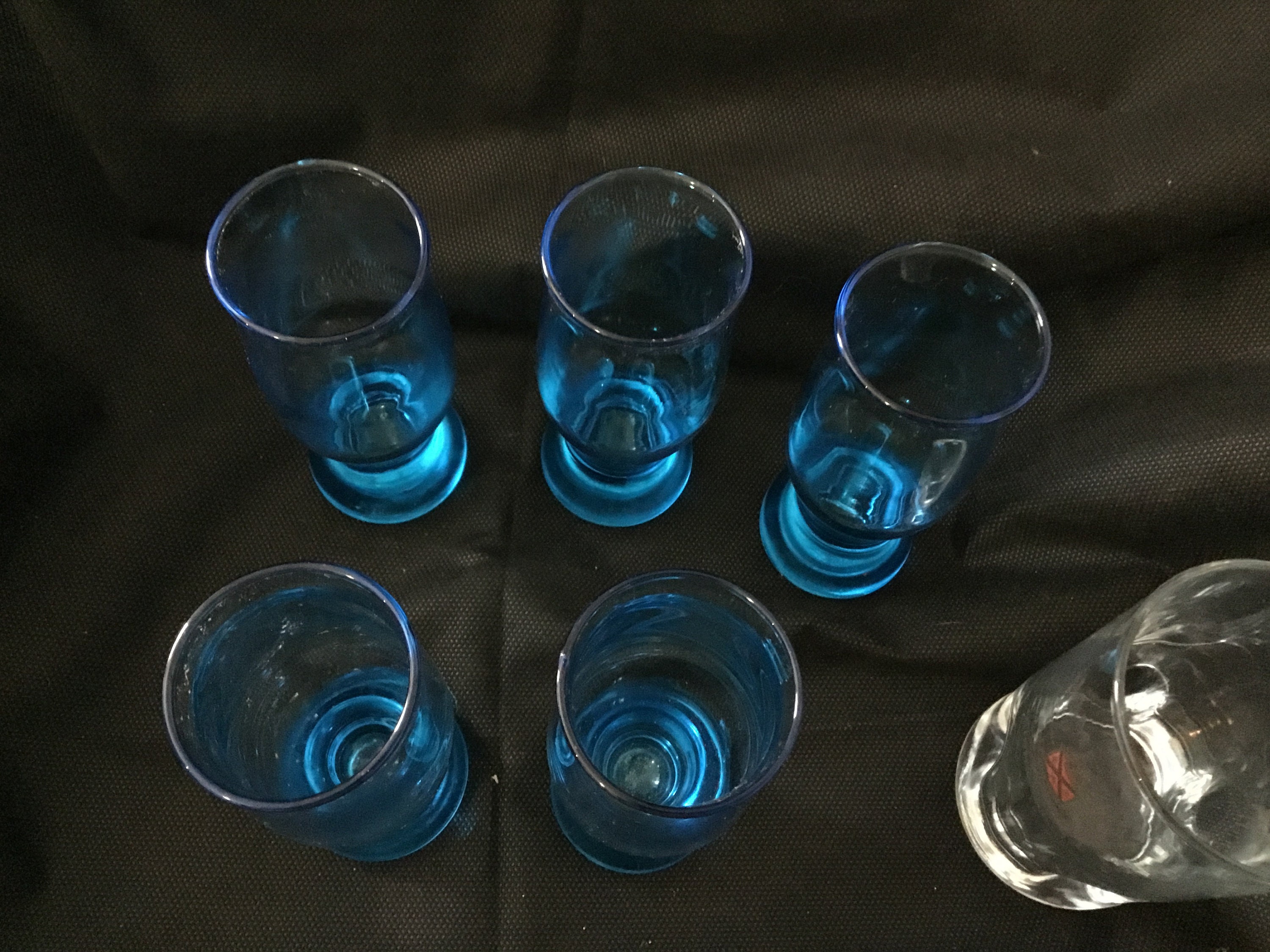 5 Stunning Hand blown shot glasses heavy bottom glasses blue Etsy