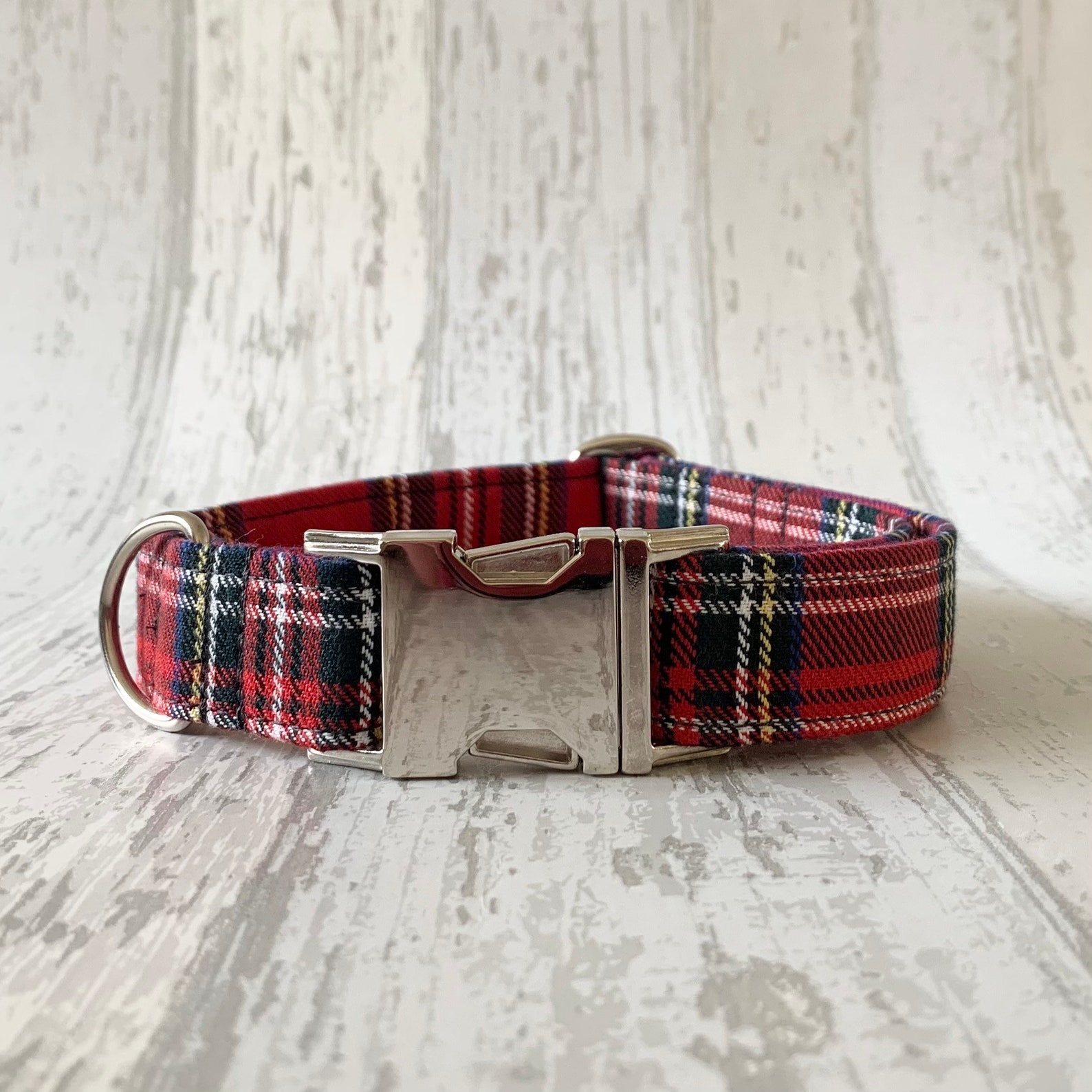 Red Tartan Dog Collar & Lead Set Dog Collar Dog Leash | Etsy