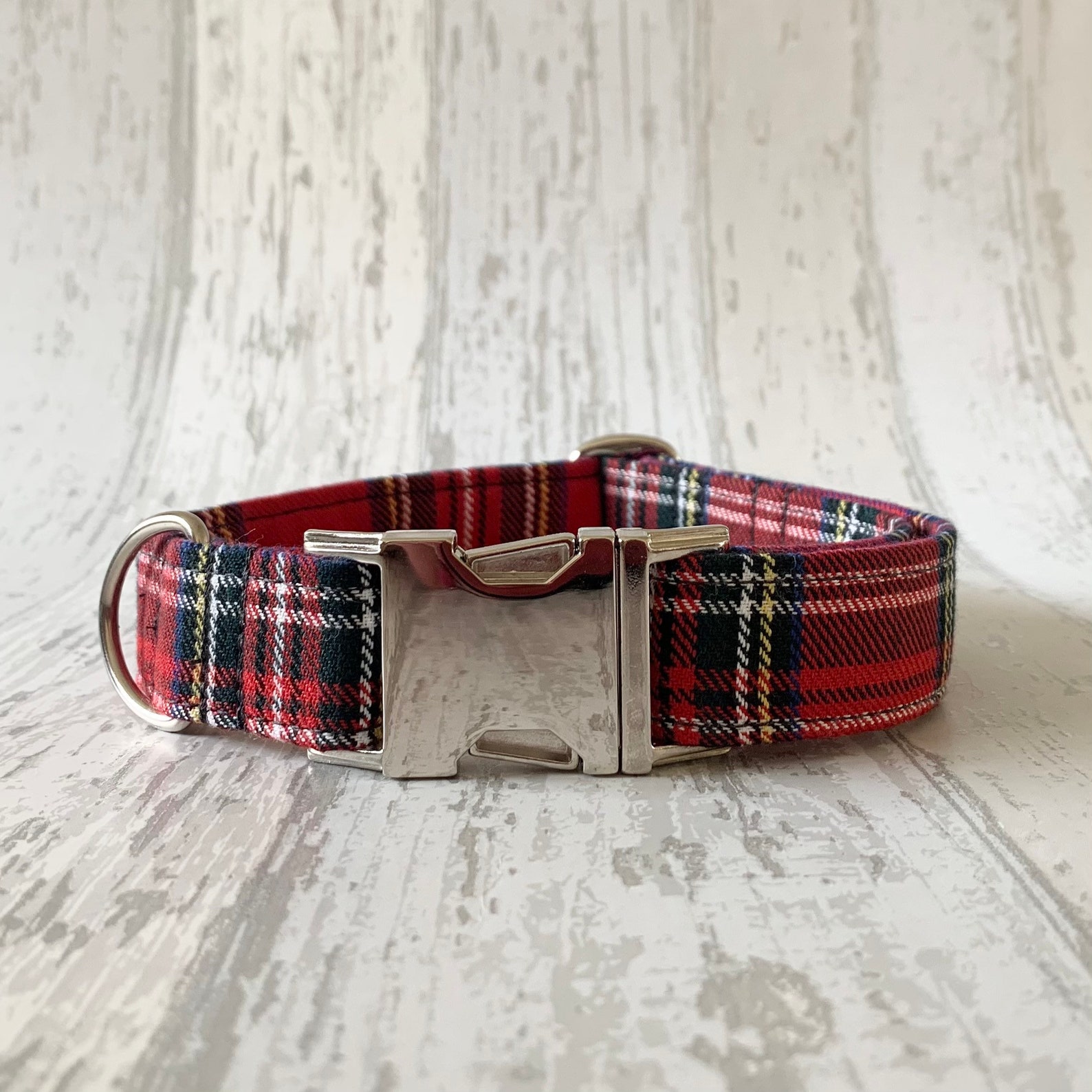 Red Tartan Dog Collar & Lead Set Dog Collar Dog Leash Etsy