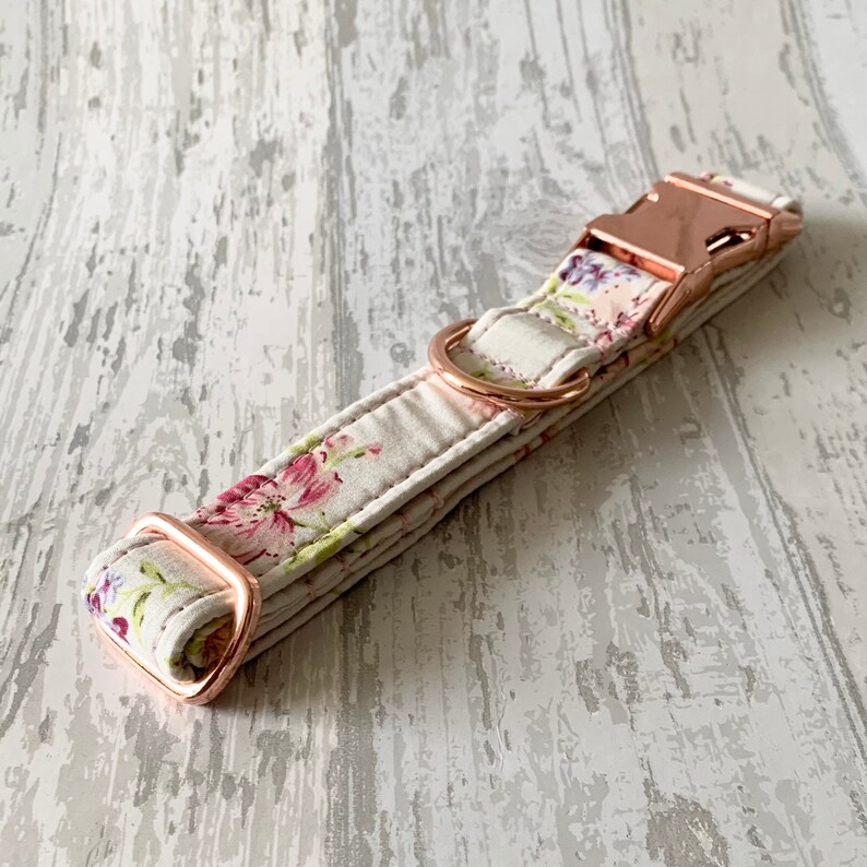 Ivory And Pink Floral Dog Collar Lead & Flower Set Dog Etsy