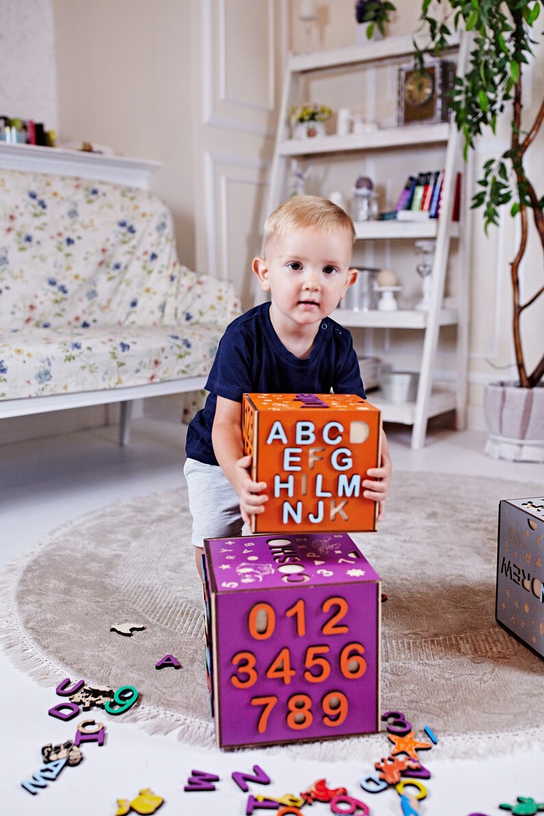 Personalized Name Puzzle for Child Busy Cube Busy Board Etsy