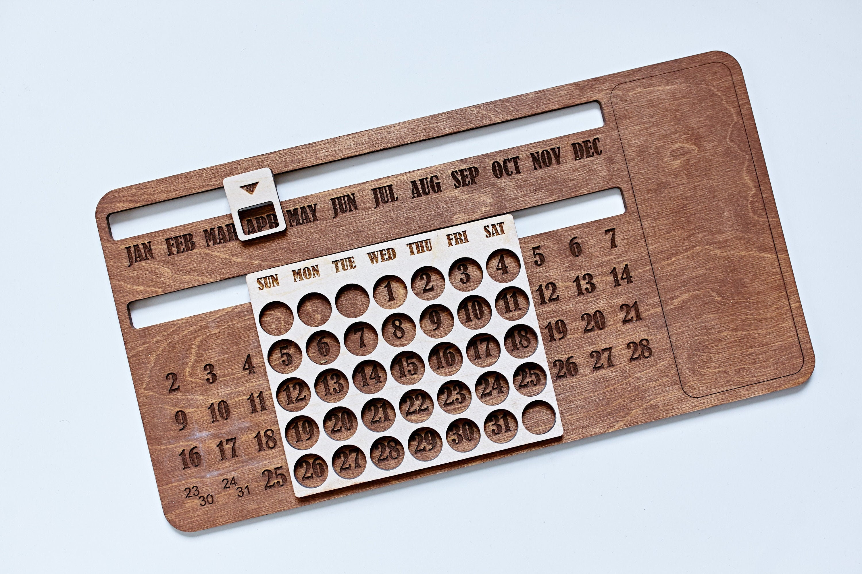 Calendrier Perpétuel Bois Maison Du Monde Calendrier en bois perpétuel Calendrier magnétique | Etsy