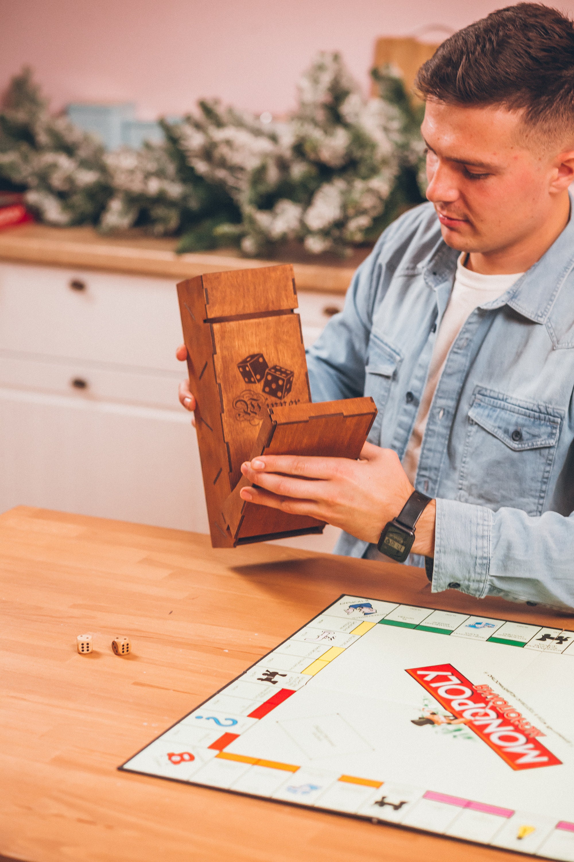 Dice tower Dice tray dnd dice tower Board game Monopoly Etsy