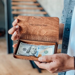 Porte-monnaie Cadeaux de Noël Tirelire Tirelire en bois Boîte cadeau de Noël Boîte souvenir Cadeau pour lui et elle Cadeau personnalisé