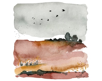 Feet Took Me / Watercolor & Mixed Media Landscape Art Print