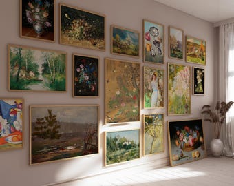 Licencia comercial para impresión bajo demanda incluida / 100 CLÁSICOS VOL. 1. Pintura de arte primaveral – Arte mural para impresión bajo demanda / Licencia comercial