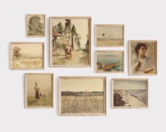Commercial license included for print-on-demand | 100 vintage look classic paintings - Summer VINTAGE VOL.1 | Art for POD | instant download