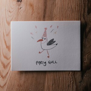 Cartão postal único Party Gull (bóias e gaivotas) Pun Seagull Beach