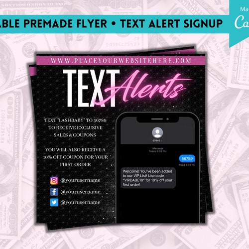 Text Alerts Template Editable Flyer Template Canva Template Etsy Text Alerts Template Editable Flyer Template Canva Template Etsy
