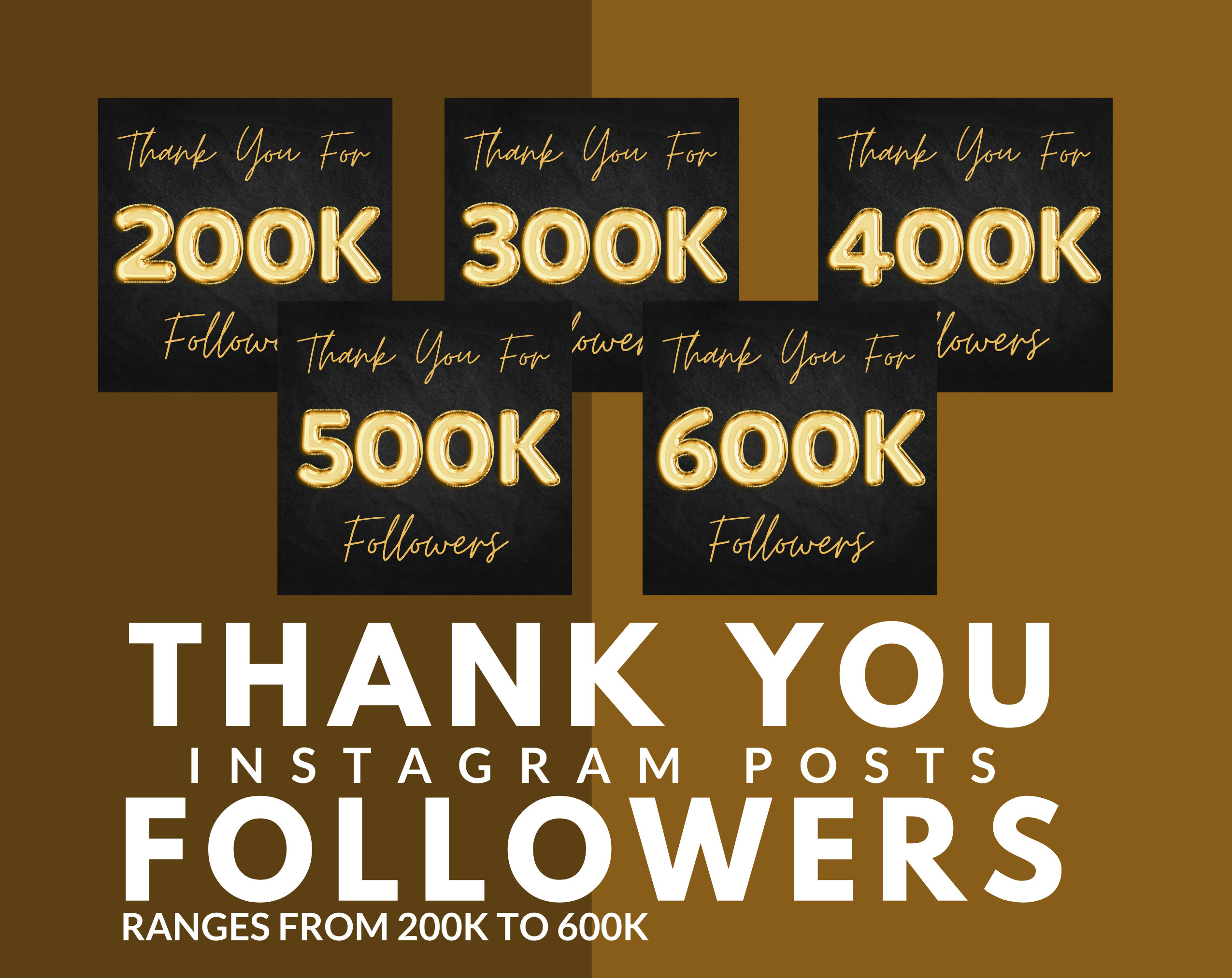 5 Thank You Instagram Posts 200K 600K Followers Ready to Etsy