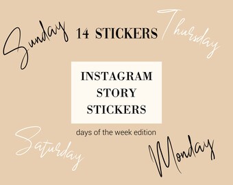 14 Instagram Story Stickers | Business Instagram Stories | Instagram Story Templates | Digital Download | Black and White | Basics Aesthetic