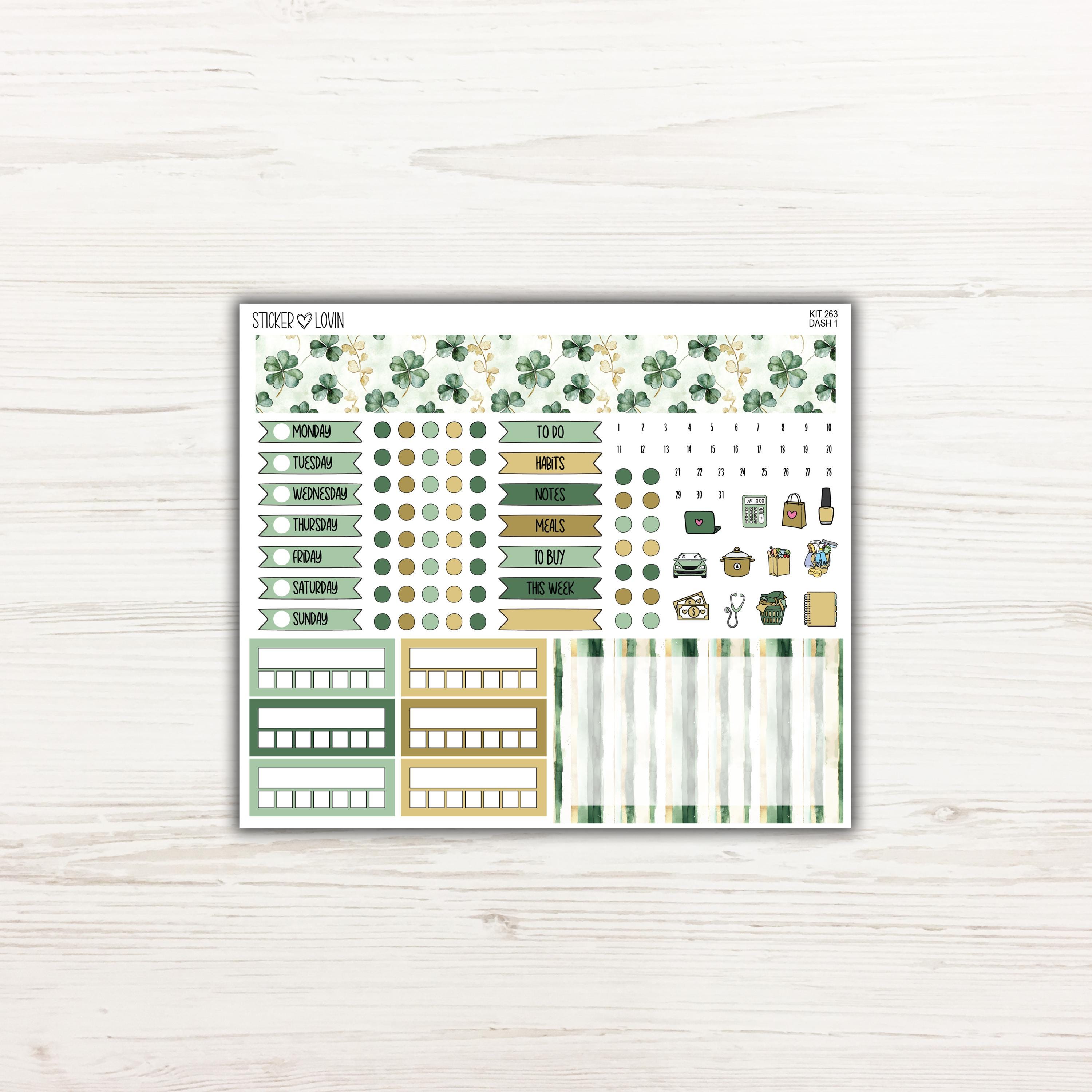Lucky Days Dashboard Weekly Sticker Kit - Weekly Planner Sticker Kit ...