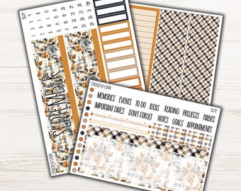 Rainy September Monthly Sticker Kit - Monthly Planner Sticker Kit - 7x9 Vertical Kit - 7x9 Monthly Kit