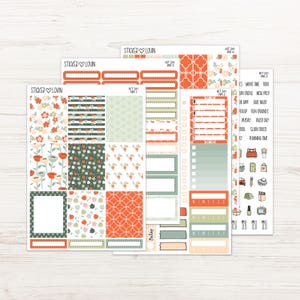 WK 241 Summer Flowers Weekly Sticker Kit - Weekly Planner Sticker Kit - 7x9 Vertical Kit - 7x9 Weekly Kit