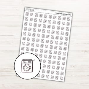 Washing Machine Doodle Icon Planner Stickers / Functional Planner Stickers / Planner Stickers / Icon Stickers / Doodle Stickers
