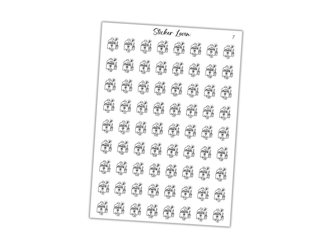 Printable Business Planner Sticker // Social Media Character Planner ...