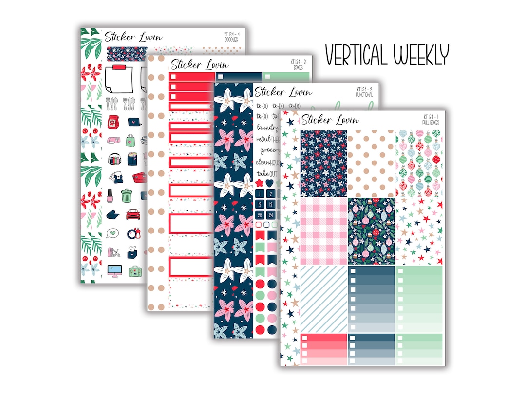 Printable Vertical Weekly Kit // Printable Planner Stickers // Instant ...