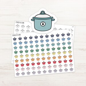 76/77 - Pot Planner Stickers / Functional Planner Stickers / Planner Stickers / Icon Stickers / Doodle Stickers