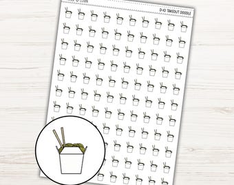 Takeout Icon Planner Stickers / Functional Planner Stickers / Meal Planner Stickers / Icon Stickers / Doodle Planner Stickers / Food Icon