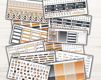 Rainy September Weekly Planner Sticker Kit – Vertical 7x9 Layout