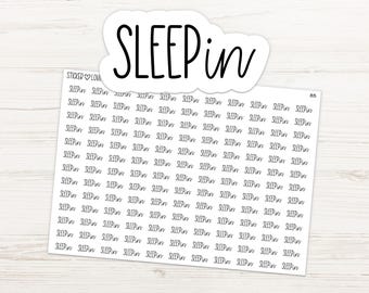 85 - Adesivi Sleep In Adesivi per planner con copione misto / Adesivi per planner con copione / Adesivi per planner funzionale