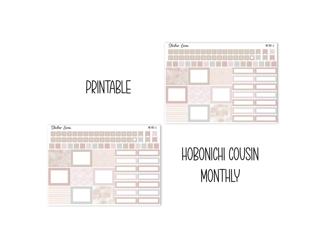 Printable Hobonichi Cousin Monthly Kit // Printable Planner Stickers ...