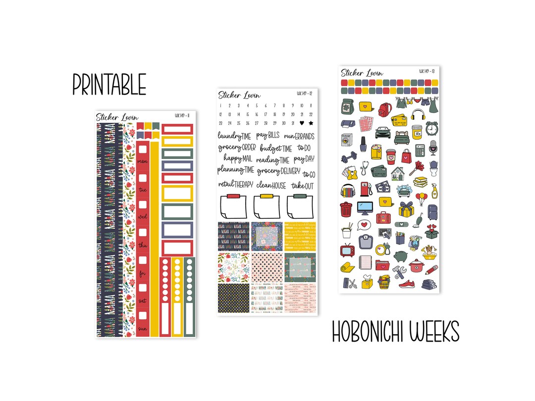 Printable Hobonichi Weeks Weekly Kit // Printable Planner Stickers ...