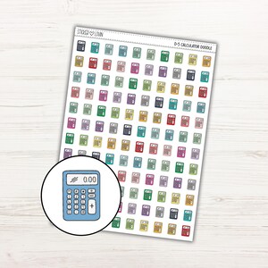 Calculator Colorful Icon Planner Stickers / Functional Planner Stickers / Planner Stickers / Icon Stickers / Doodle Stickers