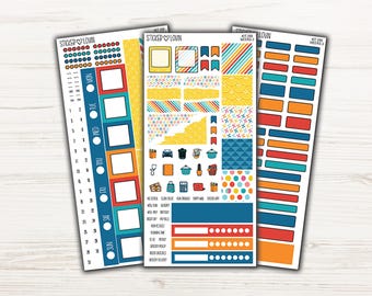 Summer Days Weekly Sticker Kit - Weekly Planner Sticker Kit - Hobo Weeks Weekly Kit - Weeks Planner Sticker Weekly Kit