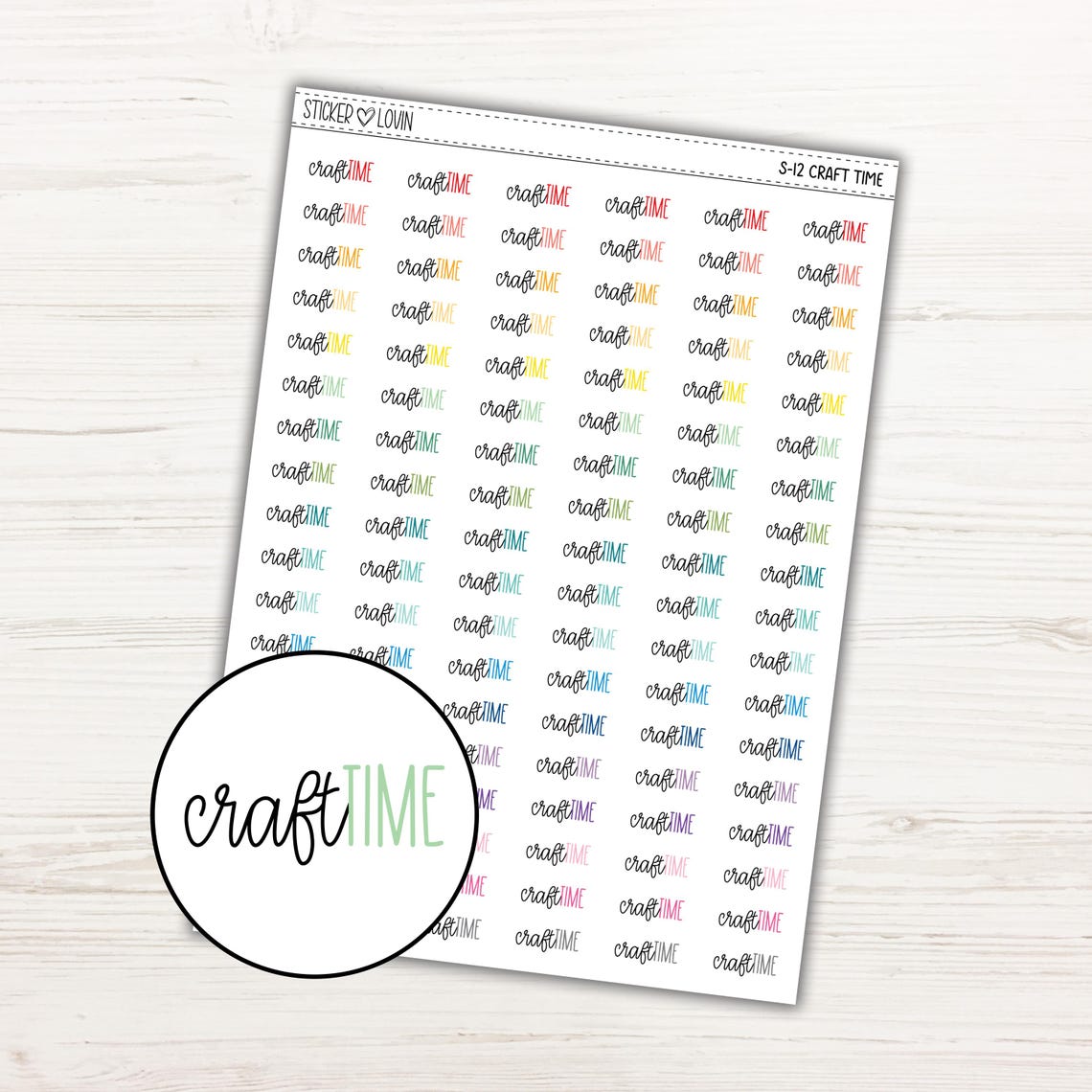 Craft Time Colorful Mixed Script Planner Stickers / Script Planner ...