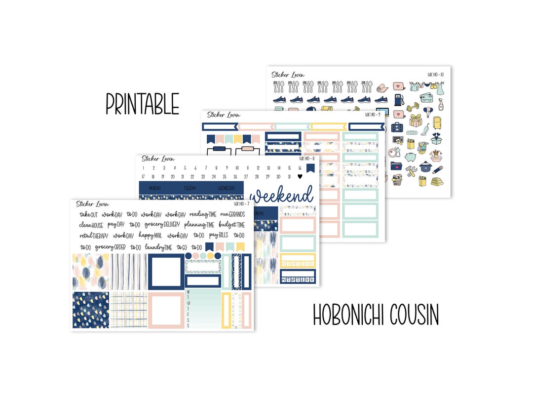 Printable Hobonichi Cousin Weekly Kit // Printable Planner Stickers ...