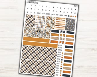 Rainy September Monthly Sticker Kit - Monthly Planner Sticker Kit - Weeks Monthly Kit - Hobo Weeks Monthly Kit