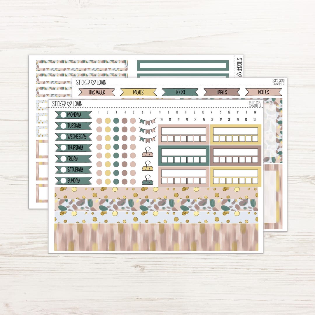 WK 233 Bookish Dashboard Weekly Sticker Kit - Weekly Planner Sticker ...