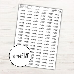 Arbeitszeit Mixed Script Planner Stickers / Script Planner Sticker / Funktionaler Planner Sticker