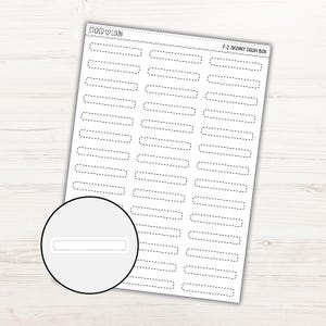 Dash Skinny Box Planner Stickers / Functional Planner Stickers / Planner Stickers / Icon Stickers / Doodle Stickers