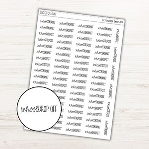 Schule Drop Off Mixed Script Planner Stickers / Script Planner Sticker / Funktionaler Planner Sticker