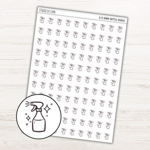 Spray Bottle Doodle Icon Planner Stickers / Functional Planner Stickers / Planner Stickers / Icon Stickers / Doodle Stickers