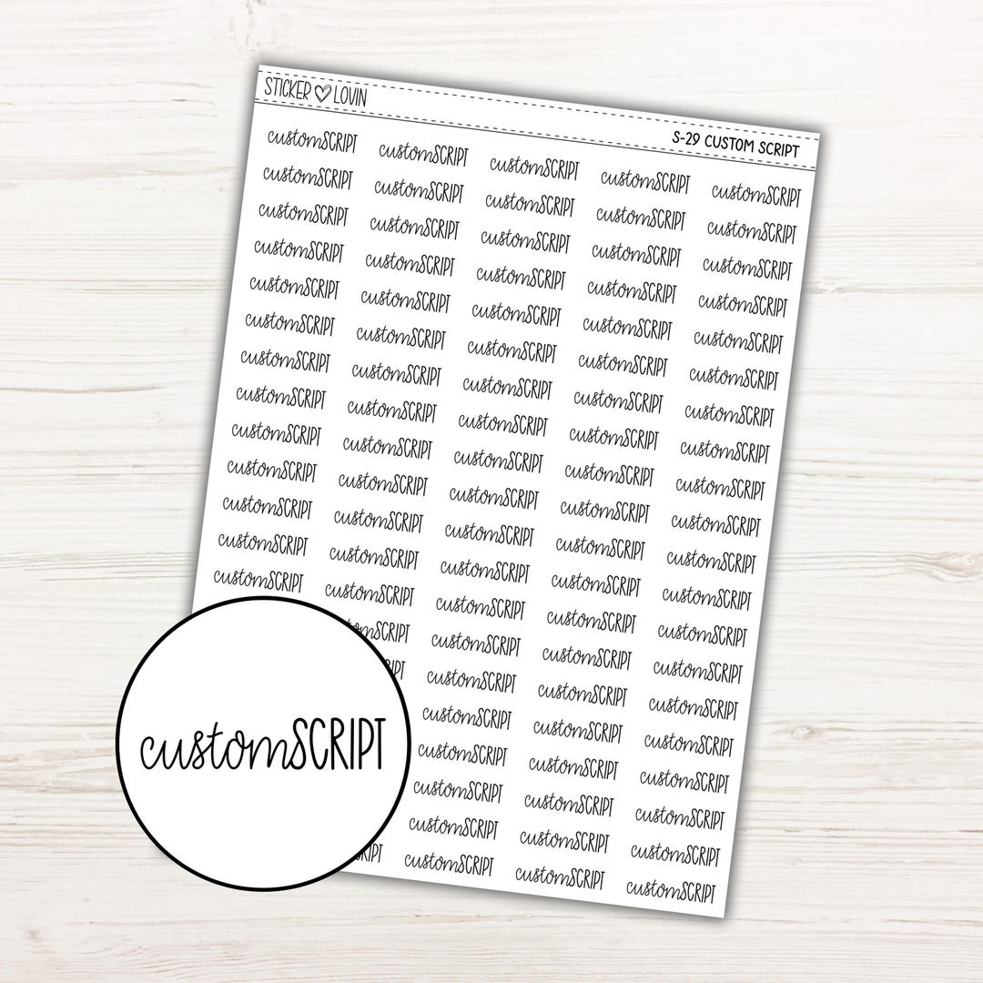 Custom Script Mixed Script Planner Stickers / Script Planner Sticker ...