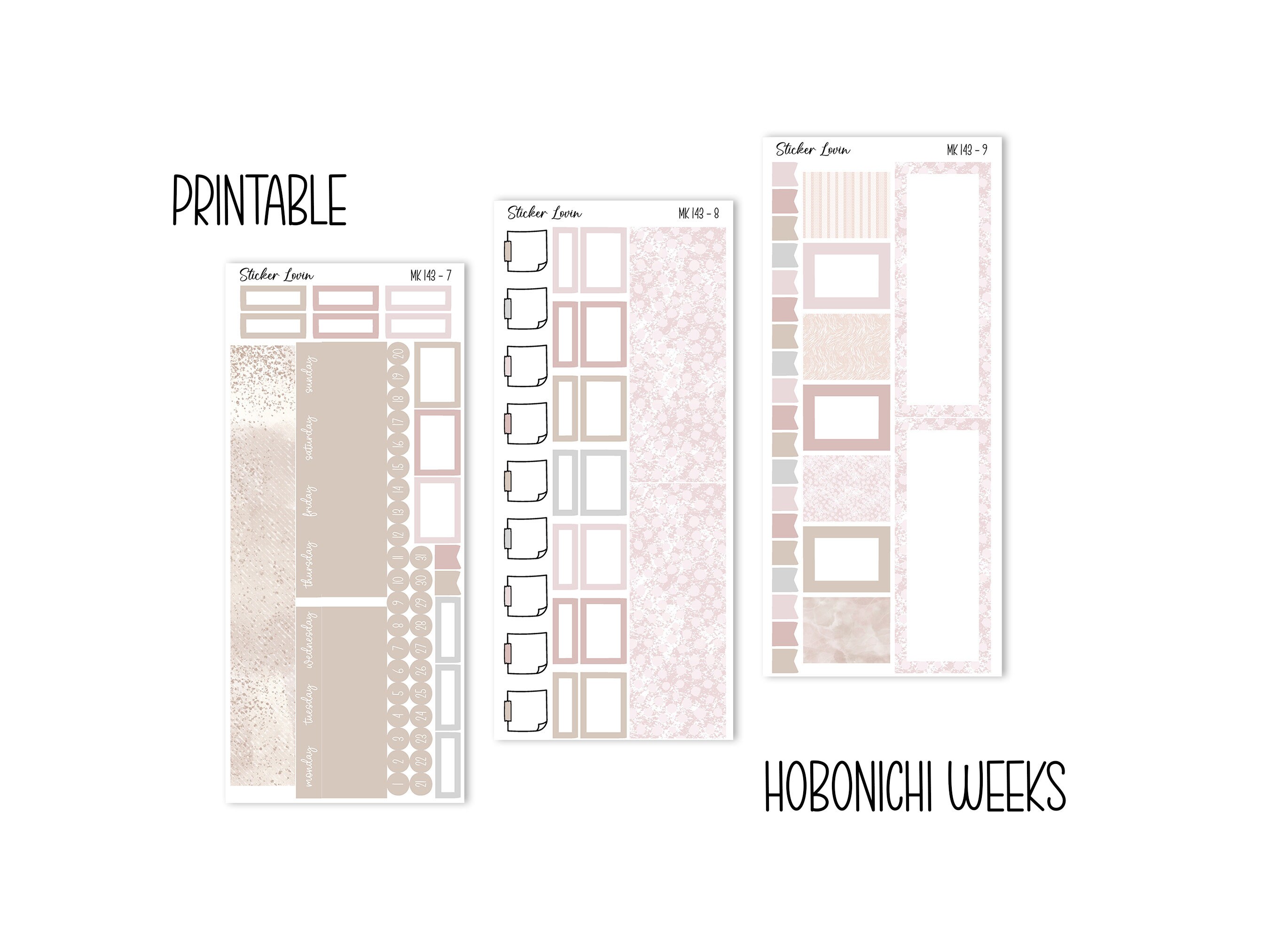 Printable Hobonichi Weeks Kit // Printable Planner Stickers // Instant ...